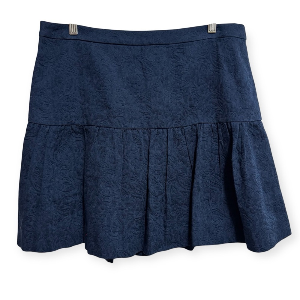 J. Crew Factory Navy Blue A-Line Textured Skirt